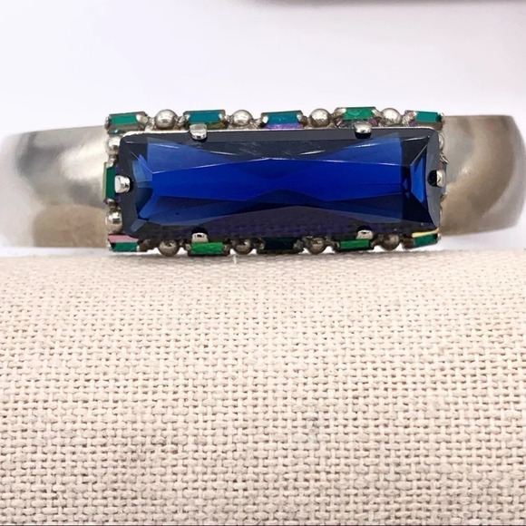 Sorrelli Royal Blue Crystal Cuff Bracelet - Picture 1 of 10